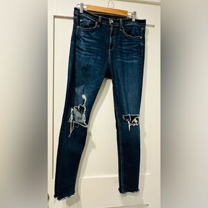 Women’s Rag and Bone Size 29 High Rise Skinny Jeans with distressed cuffs